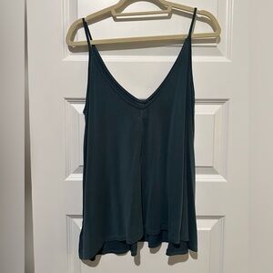 Silence and noise teal tank top